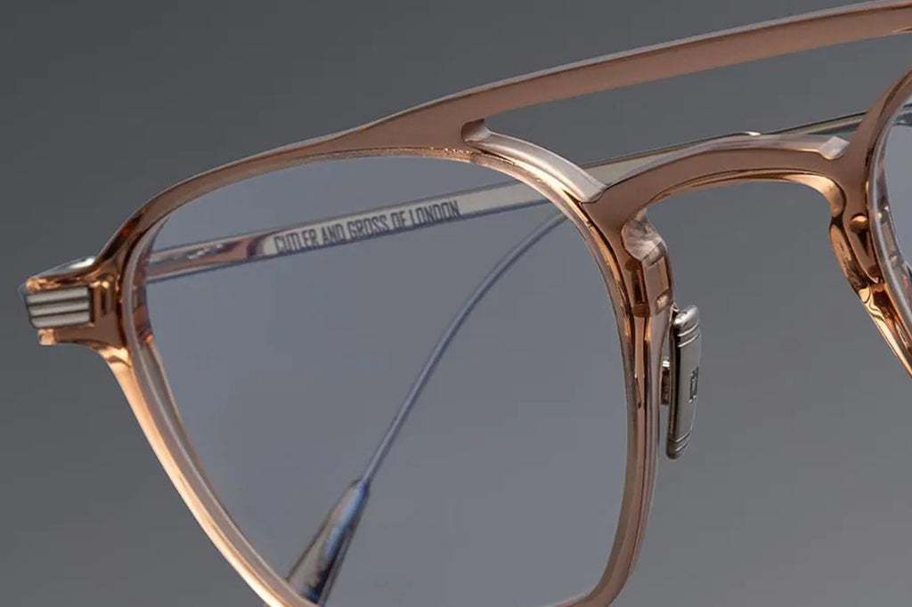 Cutler & Gross - 0009 Eyeglasses Peach on 18K Rhodium