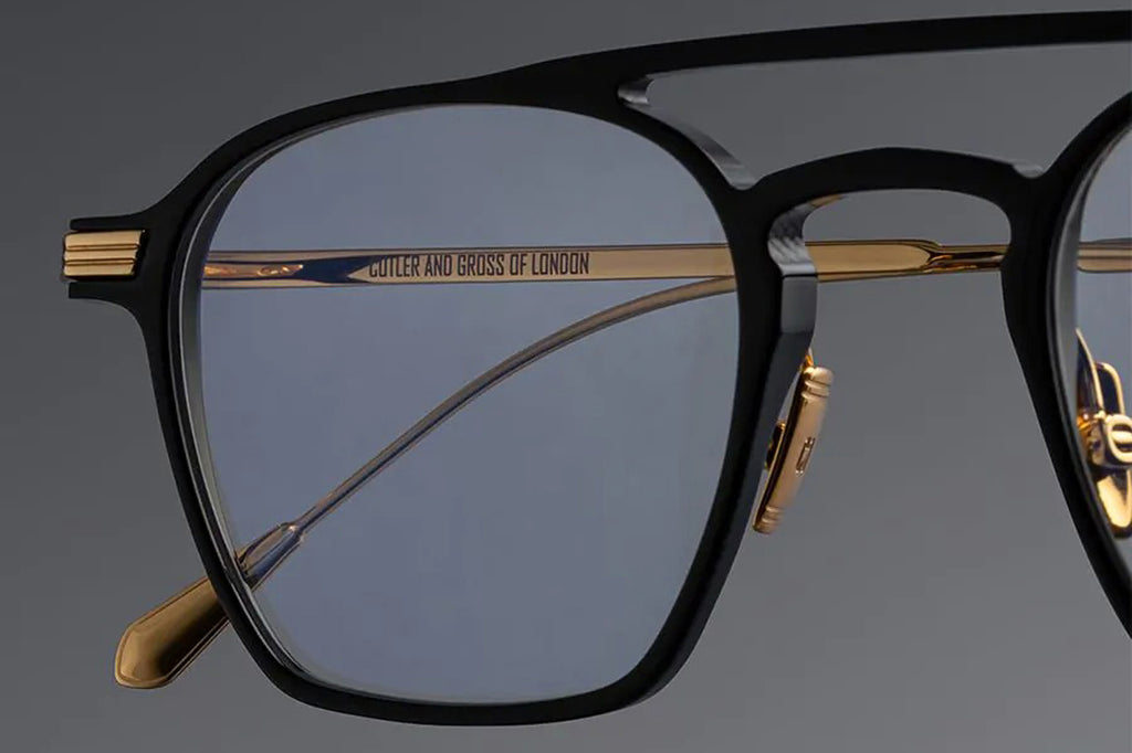 Cutler & Gross - 0009 Eyeglasses Black on 24K Yellow Gold