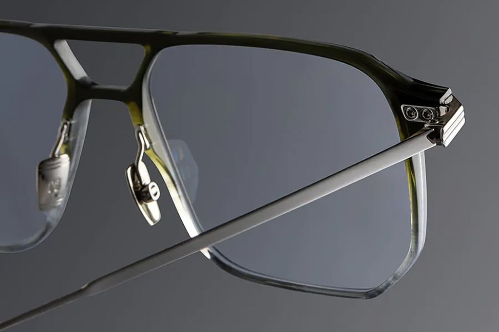 Cutler & Gross - 0006 Eyeglasses Green on 18K Rhodium