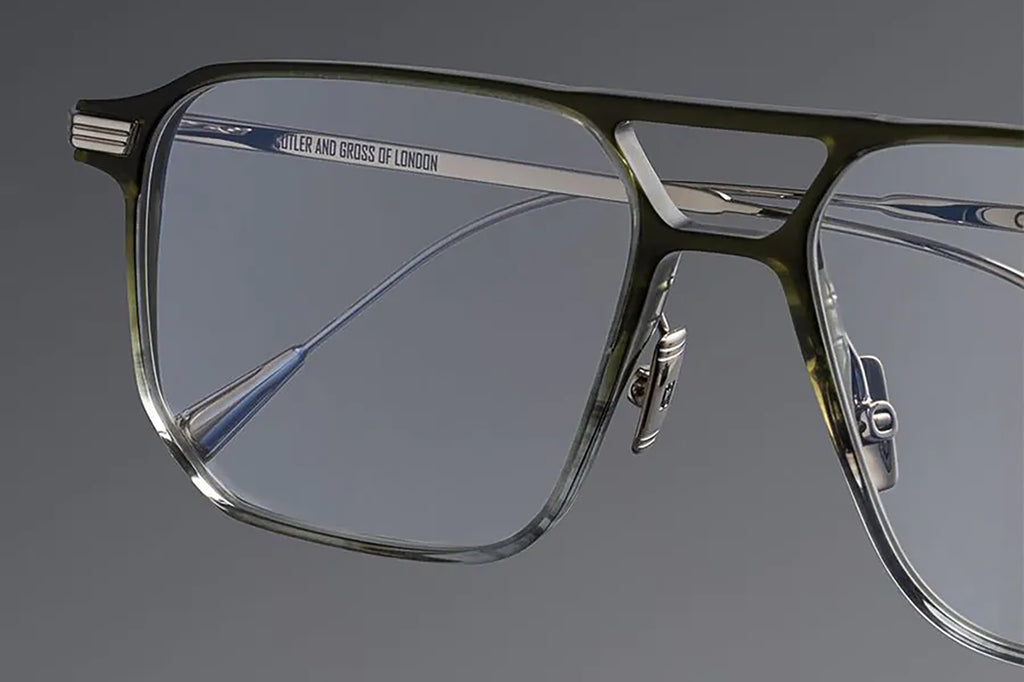 Cutler & Gross - 0006 Eyeglasses Green on 18K Rhodium