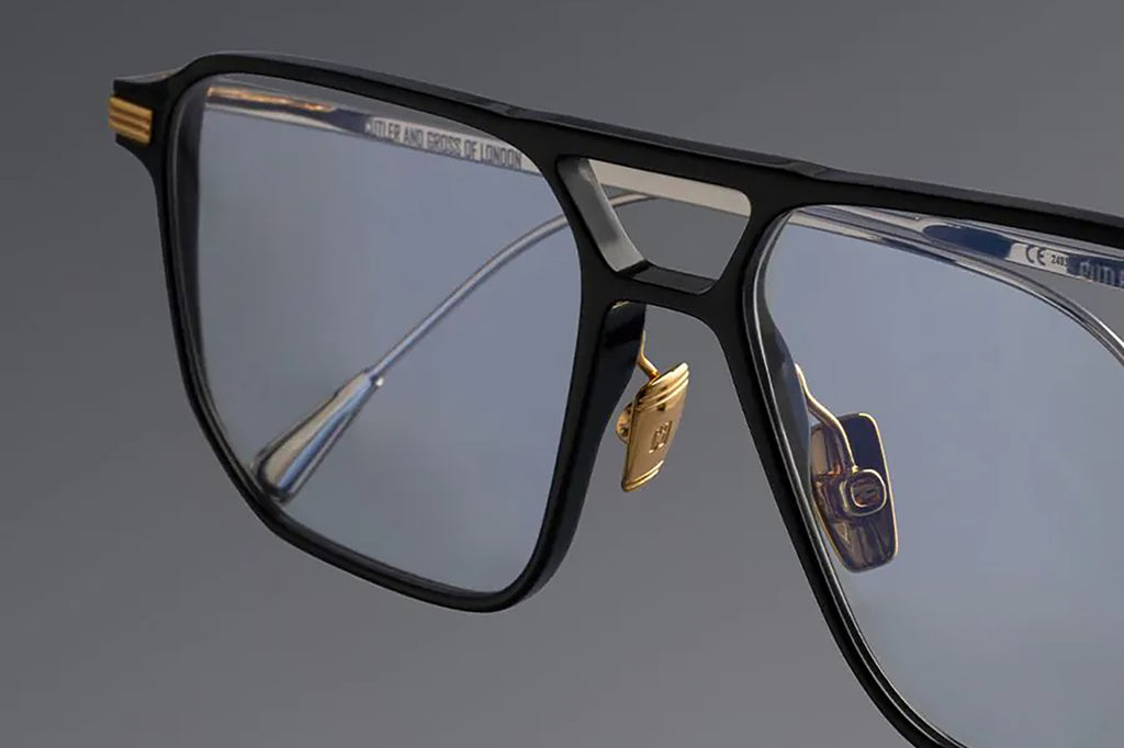 Cutler & Gross - 0006 Eyeglasses Black on 24K Yellow Gold