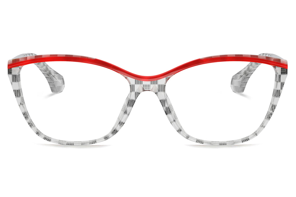 Alain Mikli - A03502 Eyeglasses Damier Black White/Rouge Mikli