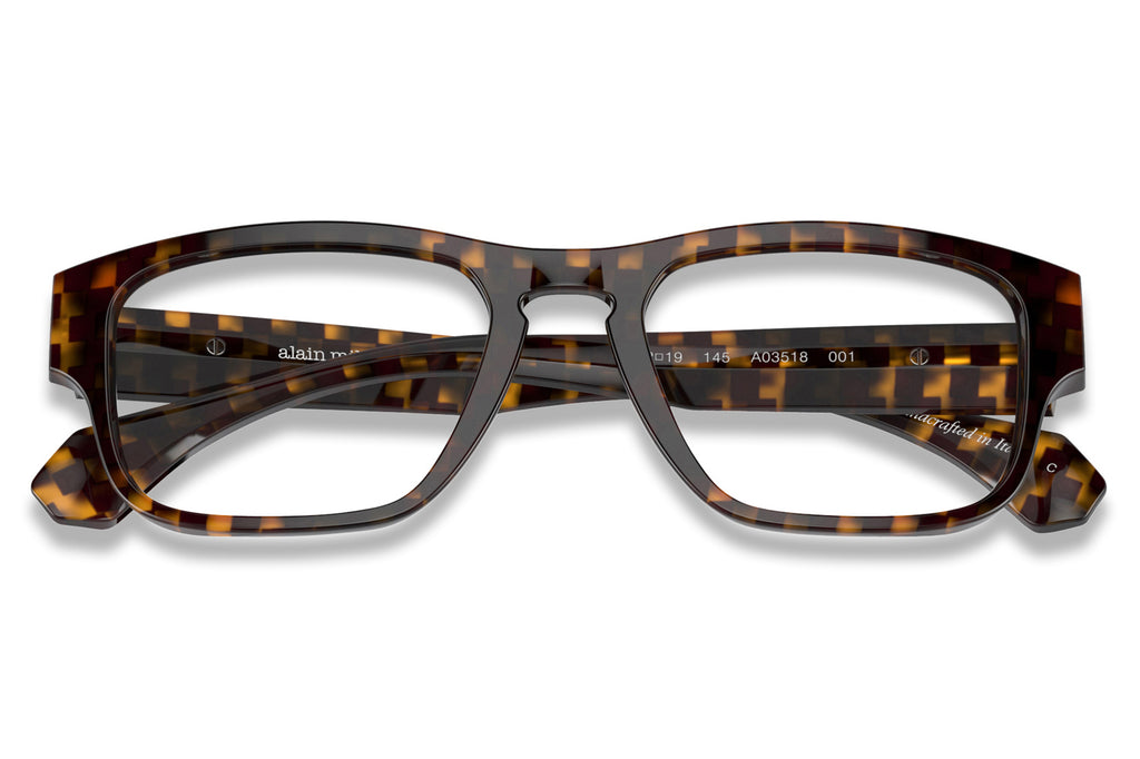 Alain Mikli - A03518 Eyeglasses New Damier Bordeaux Yellow