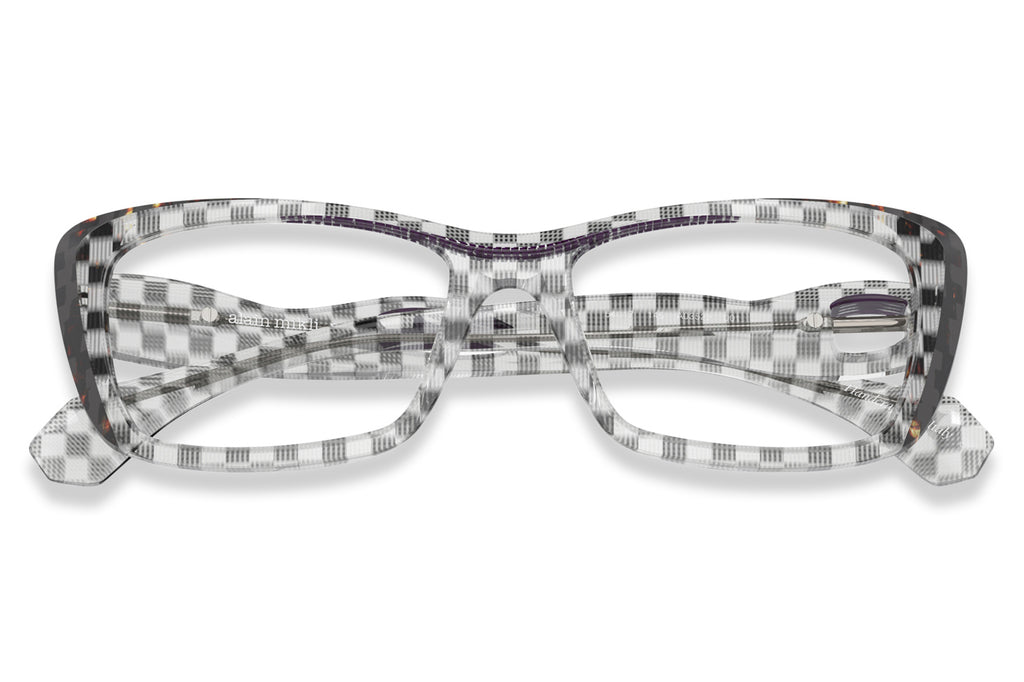 Alain Mikli - A03522 Eyeglasses Damier Black White/Brown/Purple