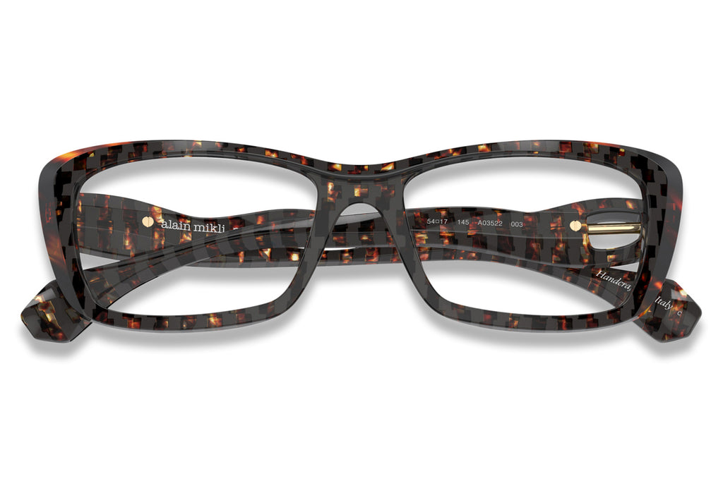 Alain Mikli - A03522 Eyeglasses Damier Brown Grey/Havana/Grey