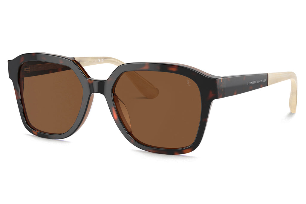 Brunello Cucinelli® BC4005S Sunglasses - Luxury Eyewear Havana with Cioccolato Polar Lenses