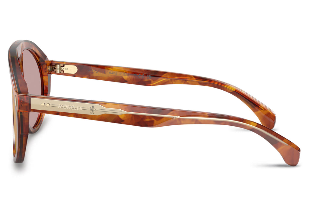 Moncler Lunettes® - Fhaite (ME6001) Sunglasses Brown Tortoise w/ Dark Orange Mirror Gold Lenses