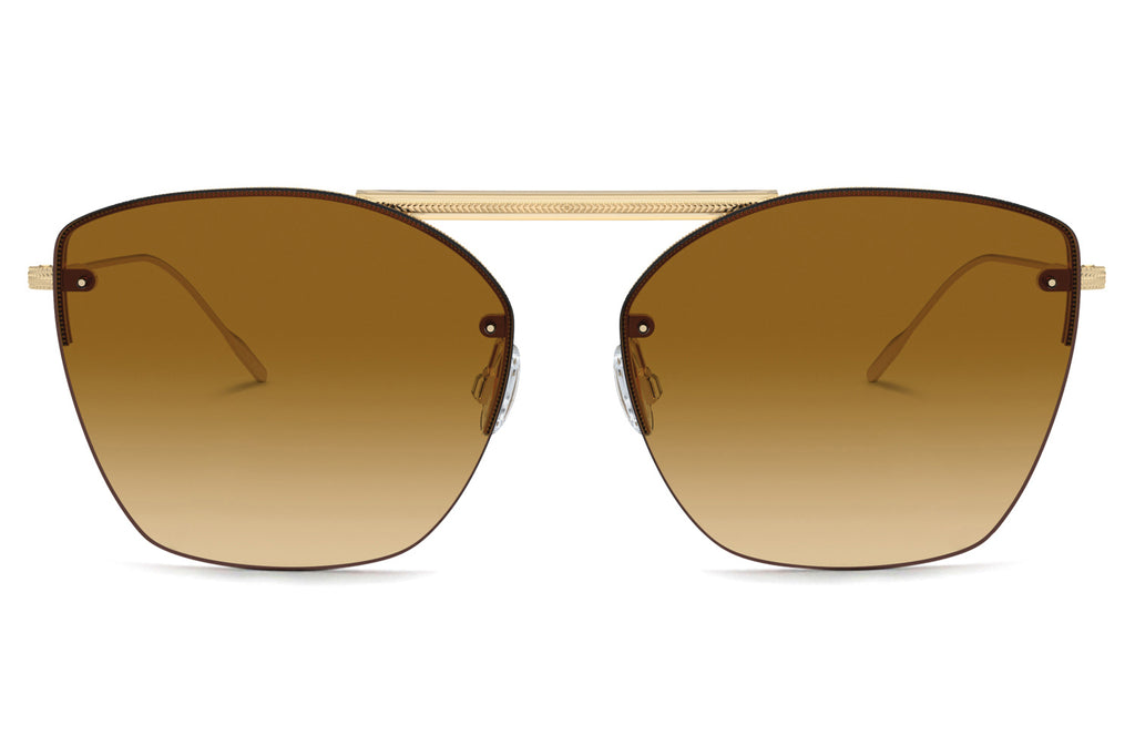 Oliver Peoples - Ziane (OV1217S) Sunglasses Gold/Buff Top Bar Amaret with Brown Lenses