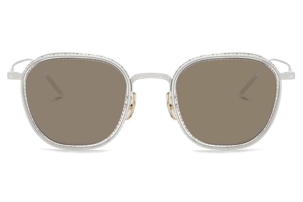 Oliver Peoples - TK-9 (OV1321ST) Sunglasses 18k White Gold Plated with Grey Goldtone Lenses