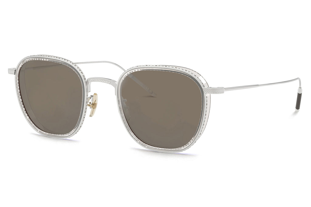 Oliver Peoples - TK-9 (OV1321ST) Sunglasses 18k White Gold Plated with Grey Goldtone Lenses