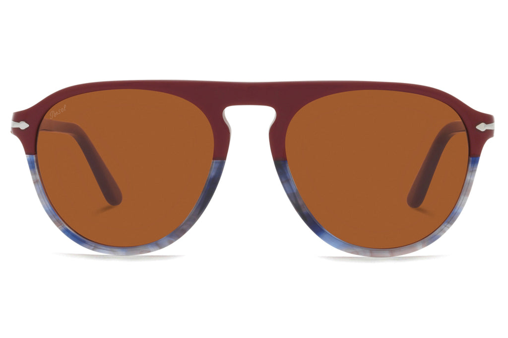 Persol - PO3302S Sunglasses Bordeaux/Blue Tortoise with Brown Lenses (117753)