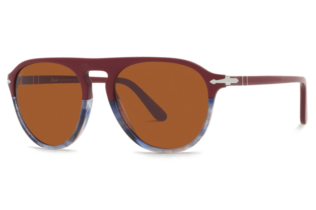 Persol - PO3302S Sunglasses Bordeaux/Blue Tortoise with Brown Lenses (117753)