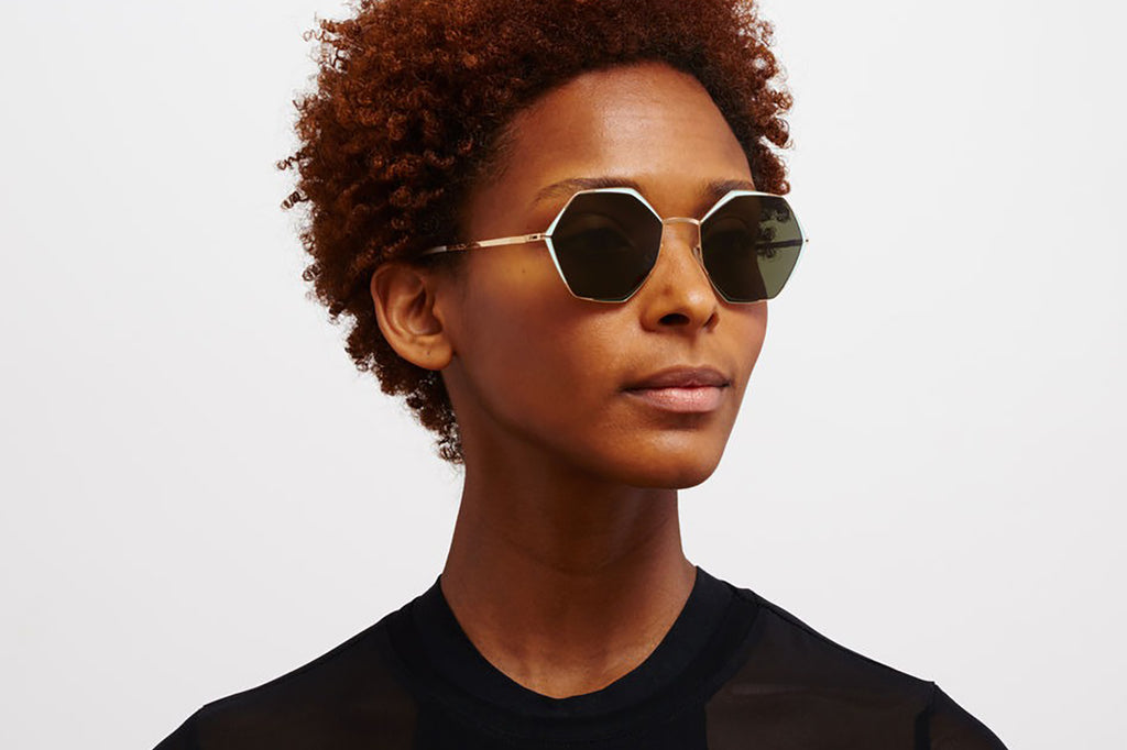 MYKITA - Alessia Sunglasses Black/Sand with Dark Grey Solid Lenses