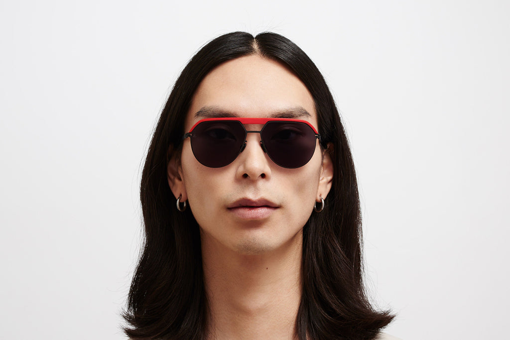 MYKITA | Leica - ML02 Sunglasses MH55 - Leica Red/Black with Leica Black Solid Lenses