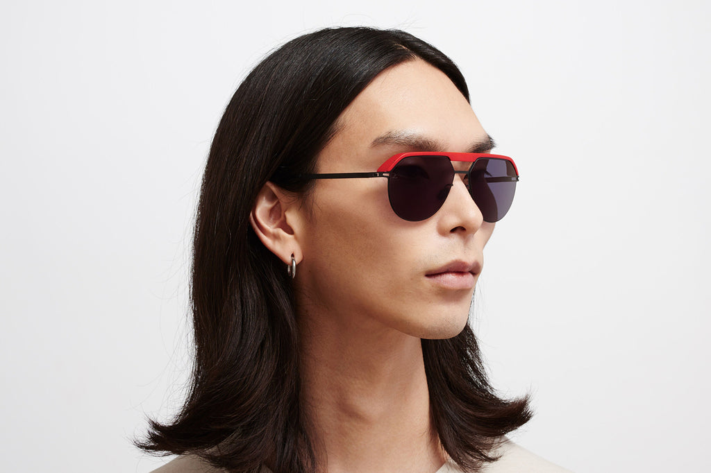 MYKITA | Leica - ML02 Sunglasses MH55 - Leica Red/Black with Leica Black Solid Lenses