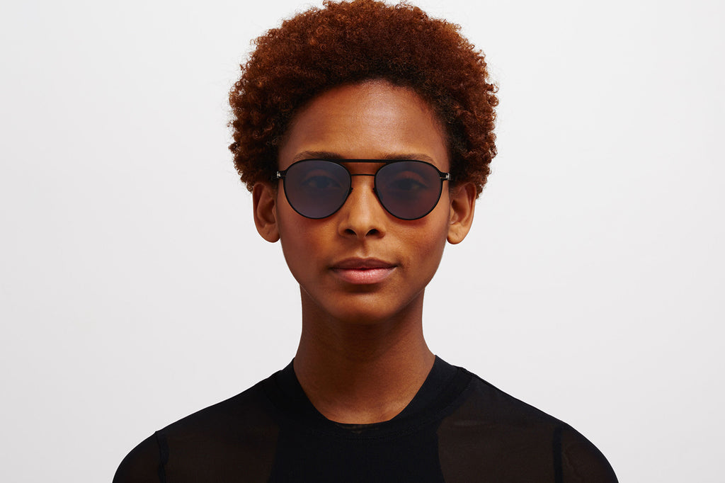 MYKITA - Bradley Sunglasses Jet Black/Mole Grey with Polarized Pro Hi-Con Brown Silver Flash Lenses