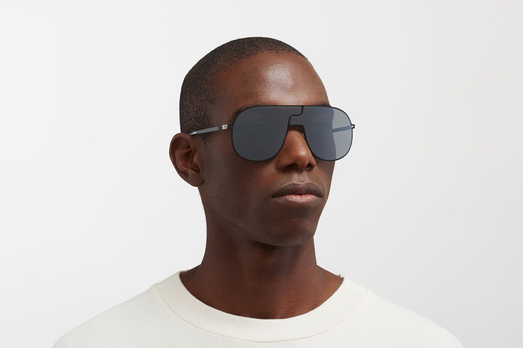 MYKITA - Studio 12.1 Sunglasses Jet Black with Silver Flash Shield Lenses