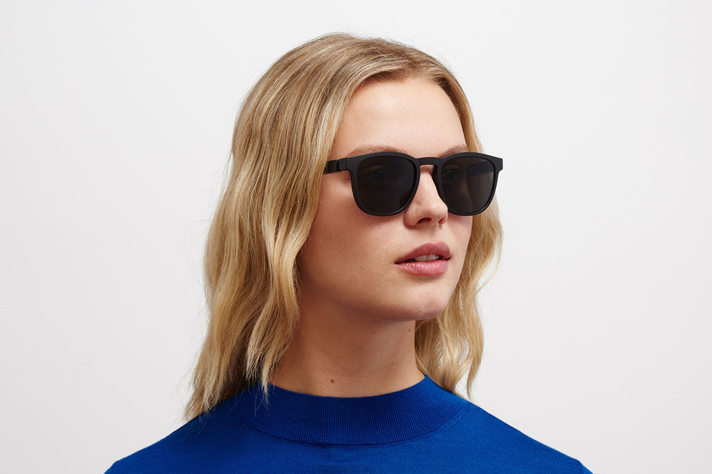 MYKITA Mylon - Lovell Sunglasses MD1 - Pitch Black with Dark Grey Solid Lenses