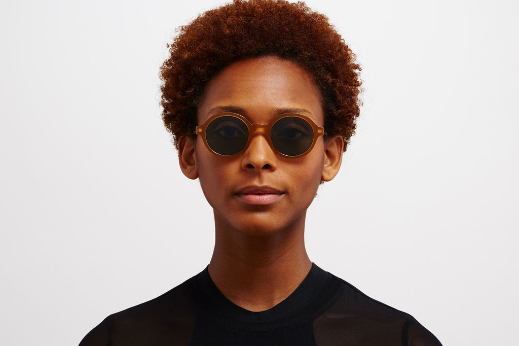 MYKITA - Esbo Sunglasses Brown/Dark Brown/Glossy Gold with Polarized Pro Green 15 Lenses