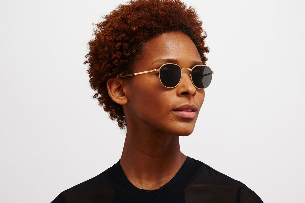 MYKITA - Talvi Sunglasses Glossy Gold with Dark Grey Solid Lenses