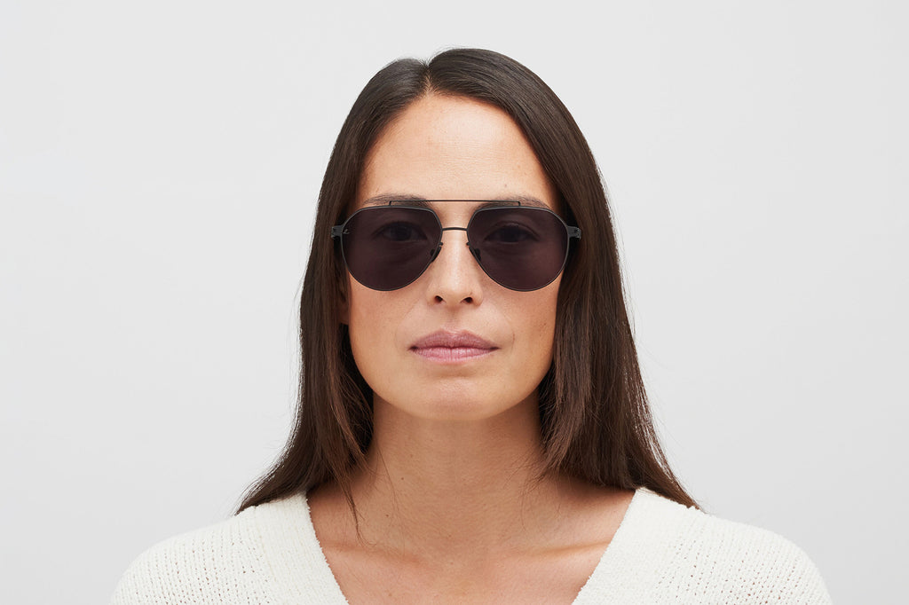 MYKITA | Leica - ML13 Sunglasses Black/White with Leica Black Solid Lenses