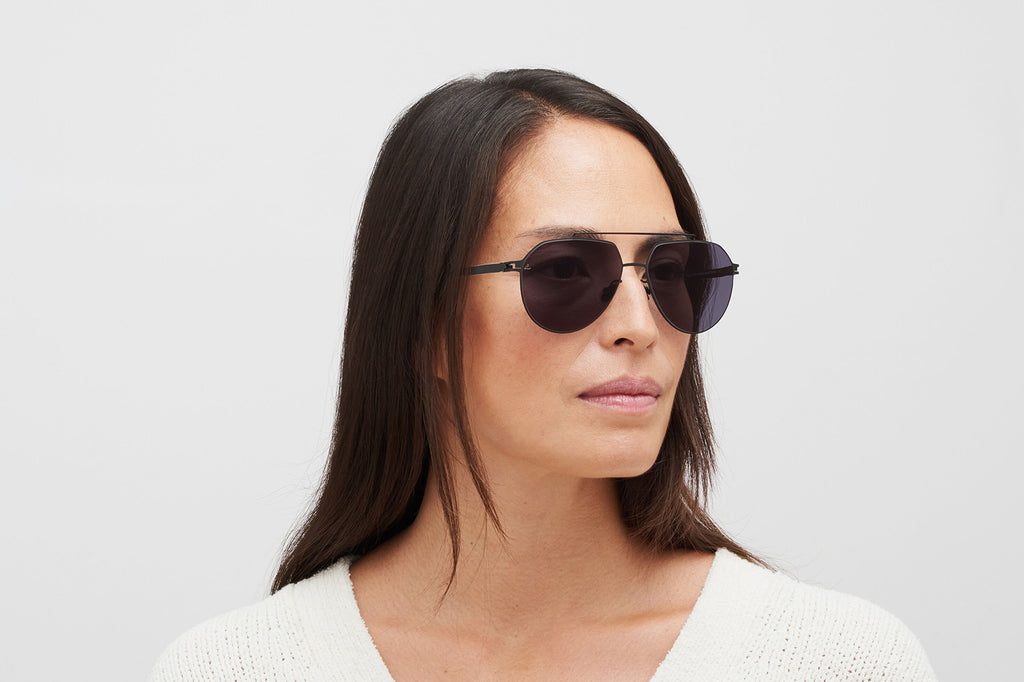 MYKITA | Leica - ML13 Sunglasses Black/White with Leica Black Solid Lenses