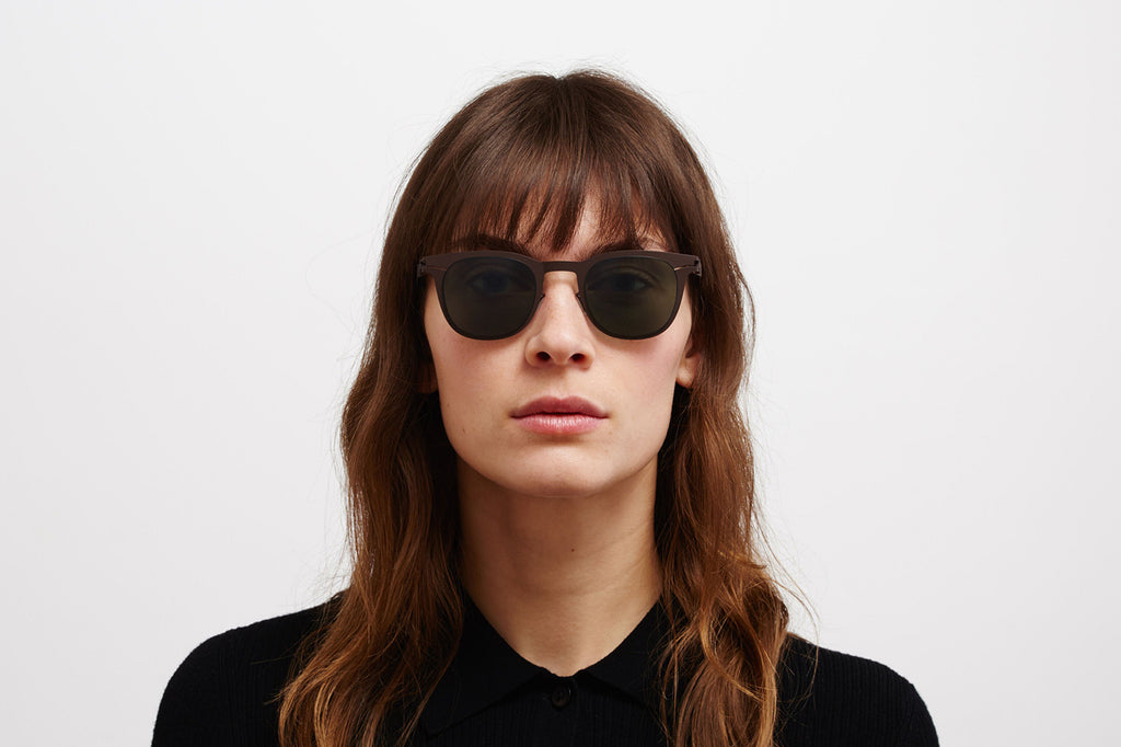 MYKITA - Callum Sunglasses Dark Brown with Polarized Pro Green 15 Lenses