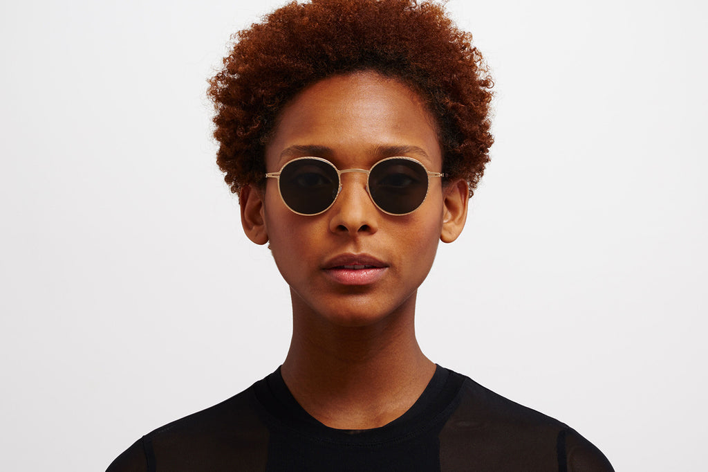 MYKITA - Nis Sunglasses Champagne Gold with Dark Grey Solid Lenses