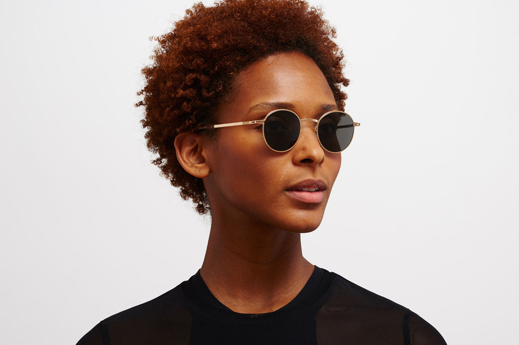 MYKITA - Nis Sunglasses Champagne Gold with Dark Grey Solid Lenses