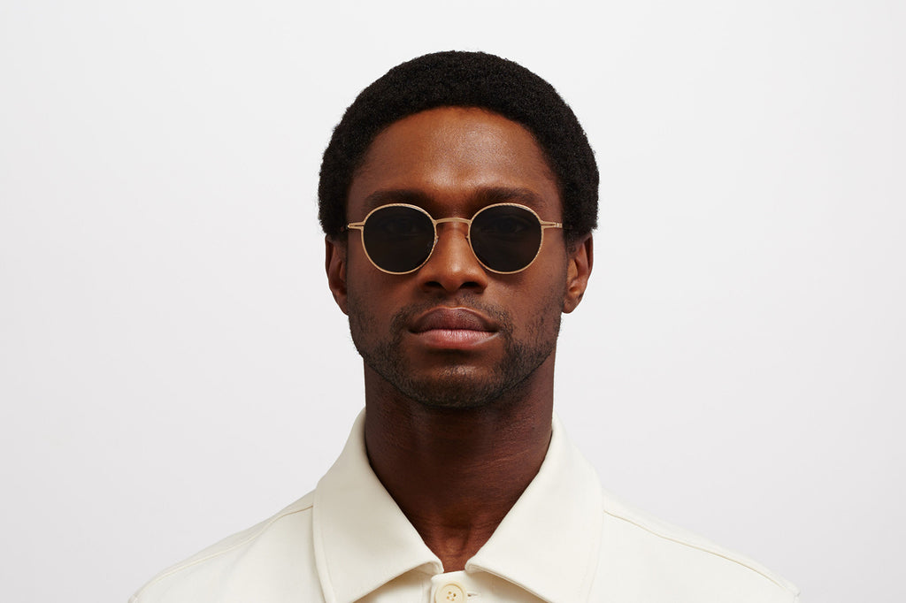 MYKITA - Nis Sunglasses Champagne Gold with Dark Grey Solid Lenses