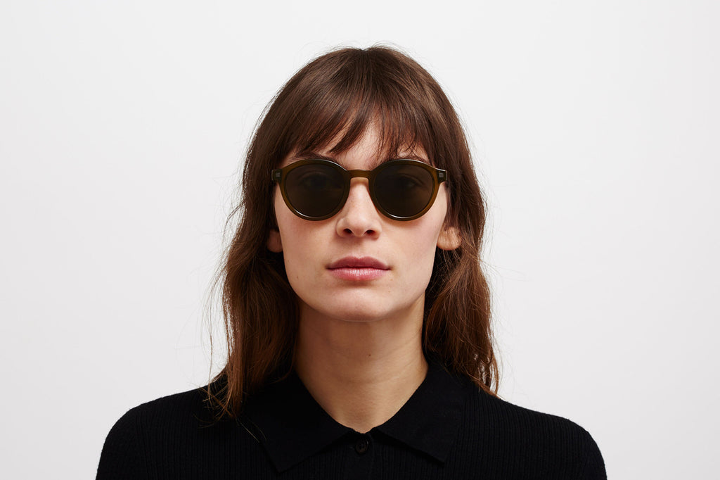 MYKITA - Ketill Sunglasses Peridot/Shiny Graphite with Raw Green Solid Lenses