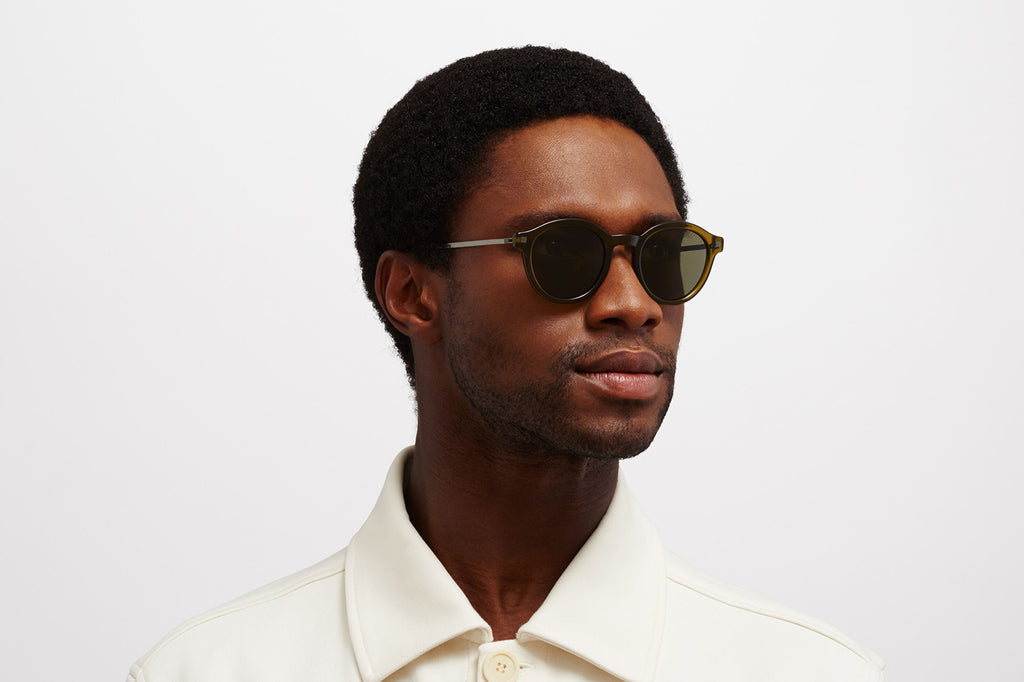 MYKITA - Ketill Sunglasses Peridot/Shiny Graphite with Raw Green Solid Lenses