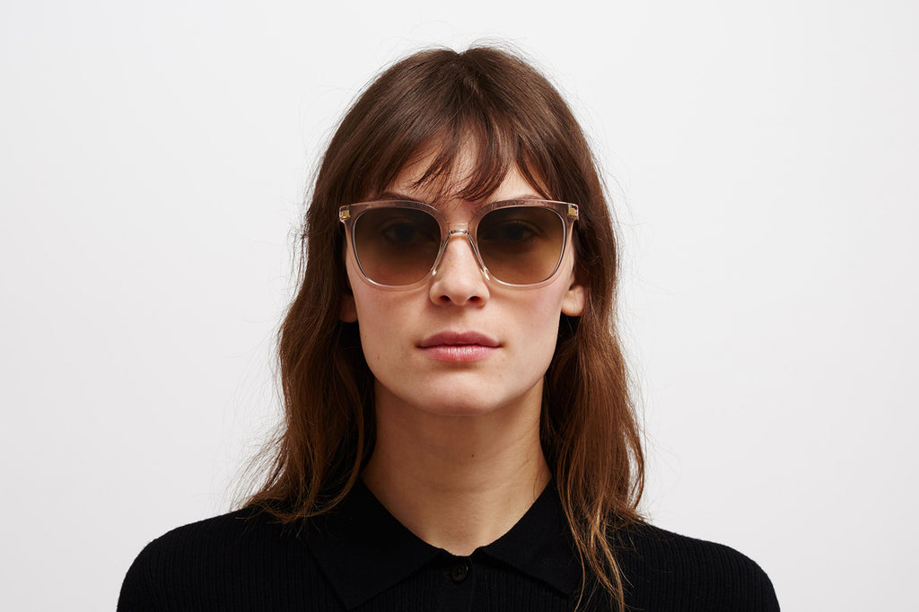 MYKITA - Viska Sunglasses Champagne/Glossy Gold with Raw Brown Gradient Lenses