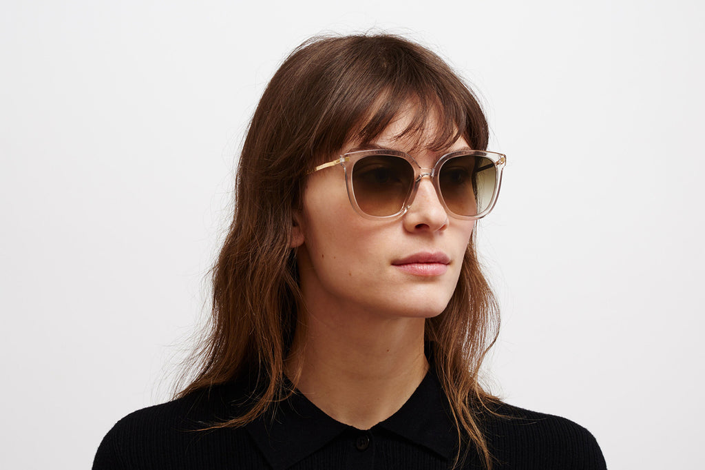 MYKITA - Viska Sunglasses Champagne/Glossy Gold with Raw Brown Gradient Lenses