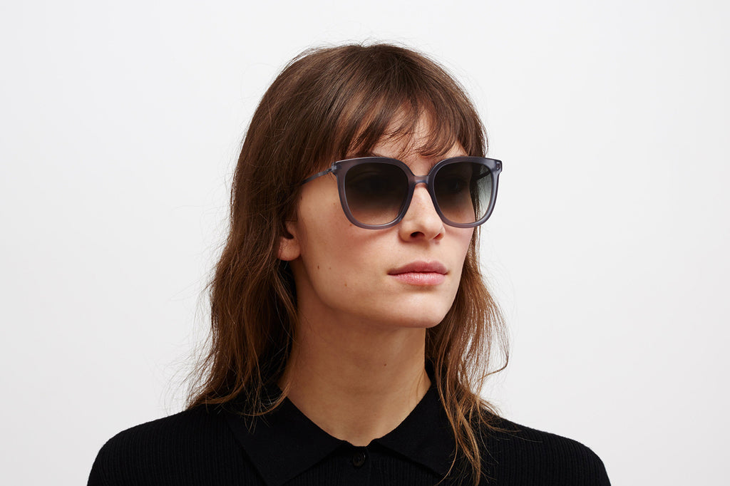 MYKITA - Viska Sunglasses Matte Deep Ocean/Blackberry with Raw Black Gradient Lenses