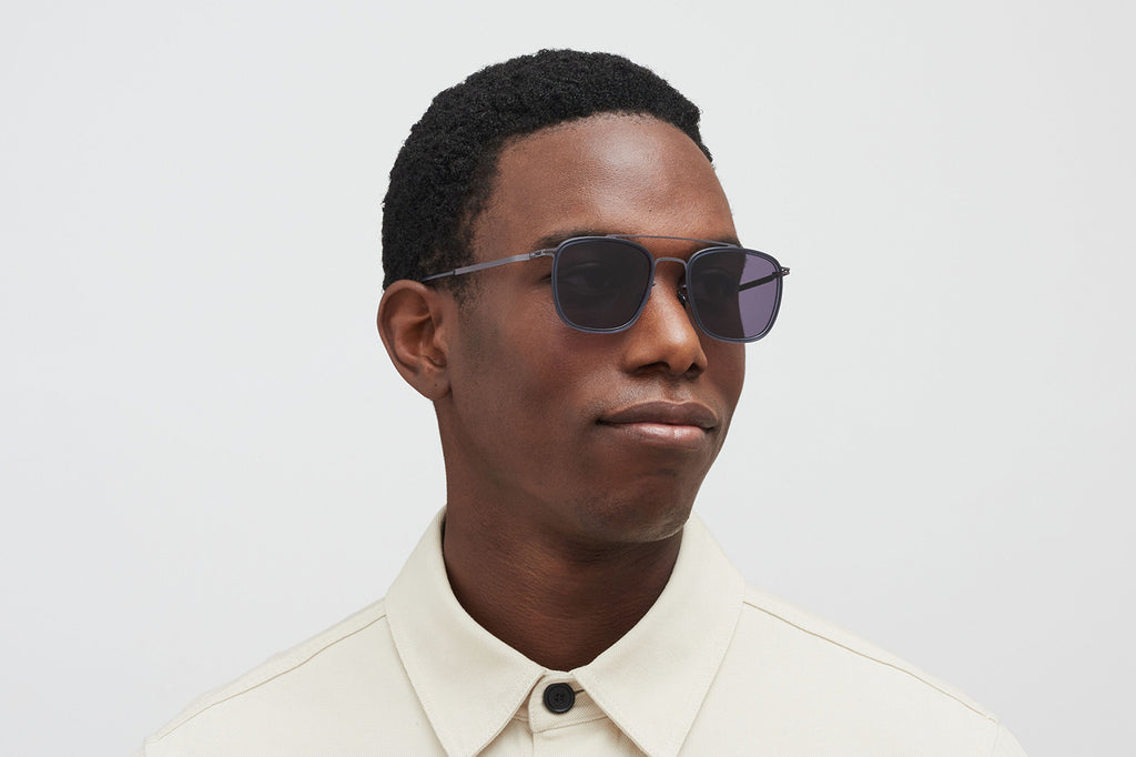 MYKITA - Jeppe Sunglasses Blackberry/Deep Ocean with Cool Grey Solid Lenses