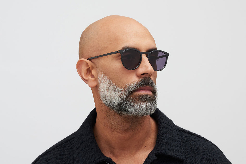 MYKITA® - Siwa Sunglasses Black/Black Havana with Cool Grey Solid Lenses