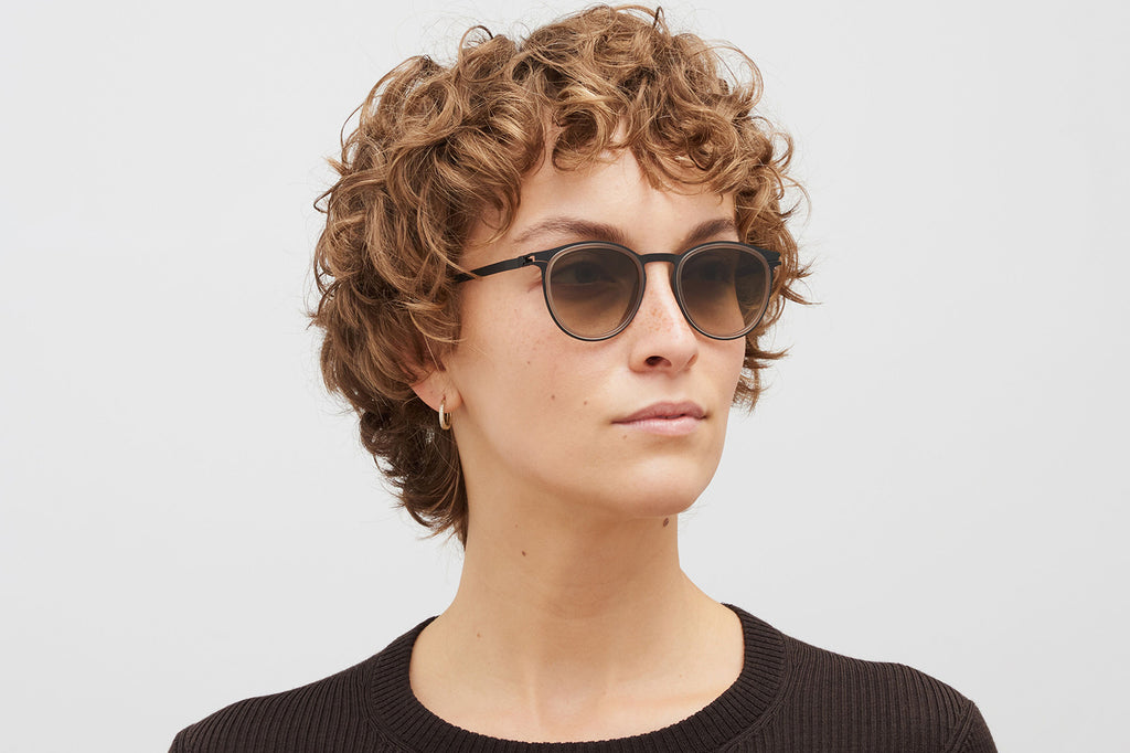 MYKITA® - Siwa Sunglasses Black/Taupe with Raw Brown Gradient Lenses