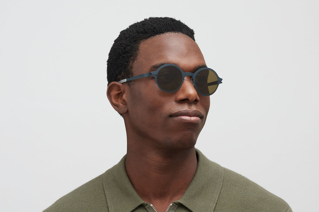 MYKITA - Nestor Sunglasses Indigo with Raw Brown Solid Lenses