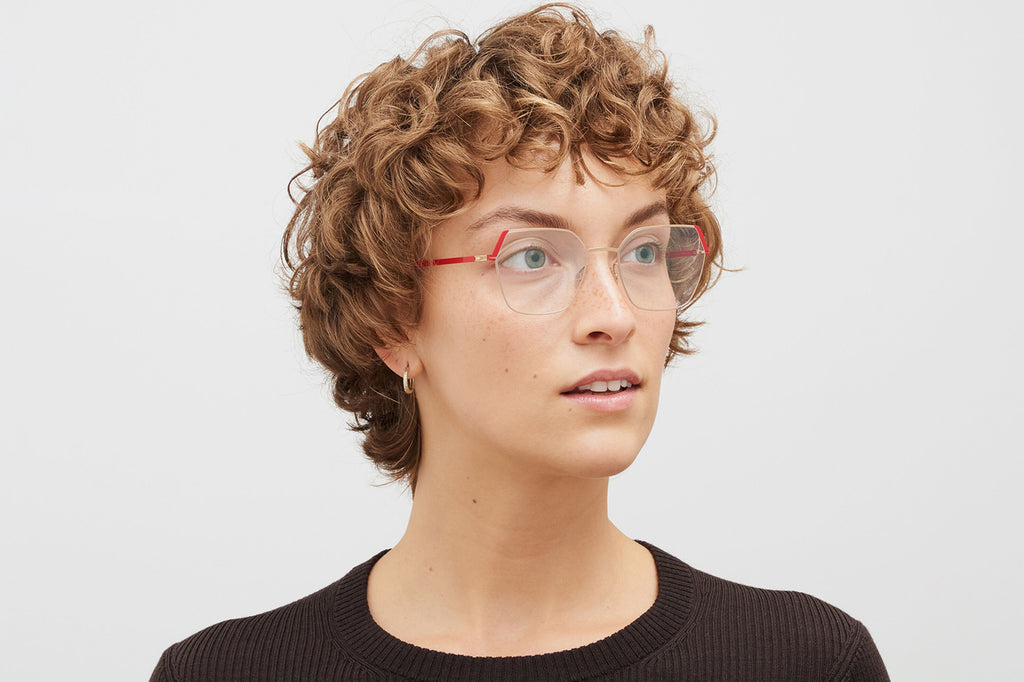 MYKITA®- Stine Eyeglasses Gold/Goji Red