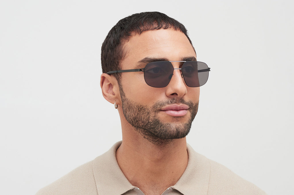 MYKITA - Angus Sunglasses Black/White with Polarized Pro Hi-Con Grey Lenses