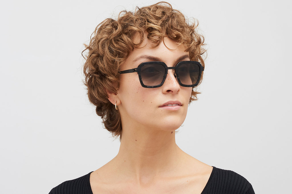 MYKITA® - Misty Sunglasses Black/Black Havana with Raw Black Gradient Lenses