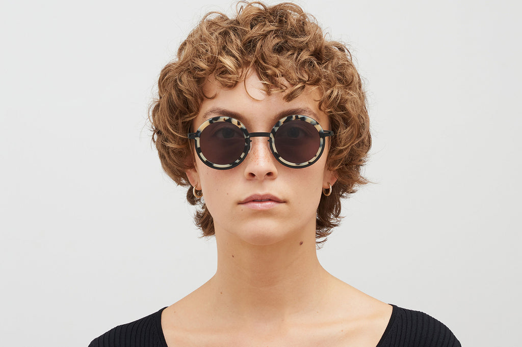 MYKITA® - Phillys Sunglasses Black/Cream Cook with Brown Solid Lenses