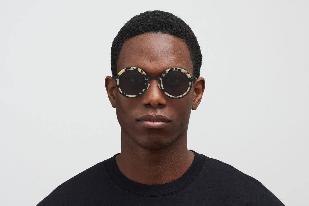 MYKITA® - Phillys Sunglasses Black/Cream Cook with Brown Solid Lenses