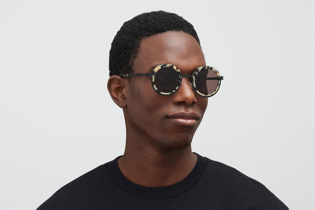 MYKITA® - Phillys Sunglasses Black/Cream Cook with Brown Solid Lenses