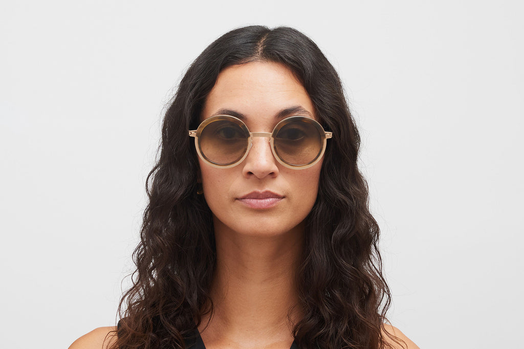 MYKITA® - Phillys Sunglasses Champagne Gold/Galapagos with Raw Brown Gradient Lenses