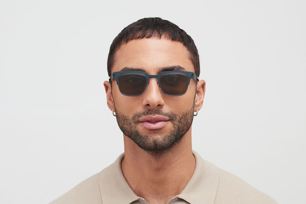 MYKITA® - Raymond Sunglasses Indigo/Deep Ocean with Brown Solid Lenses