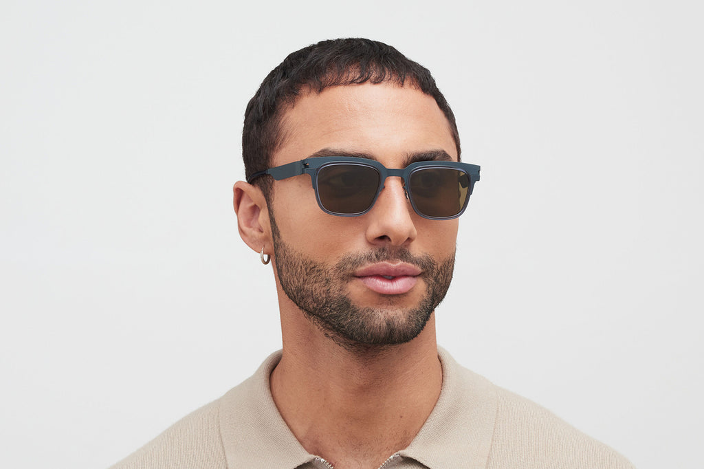 MYKITA® - Raymond Sunglasses Indigo/Deep Ocean with Brown Solid Lenses