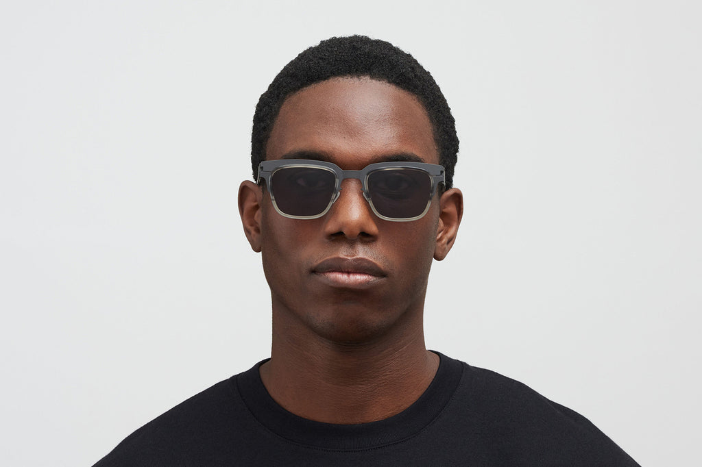 MYKITA® - Raymond Sunglasses Storm Grey/Striped Grey Gr with Cool Grey Solid Lenses