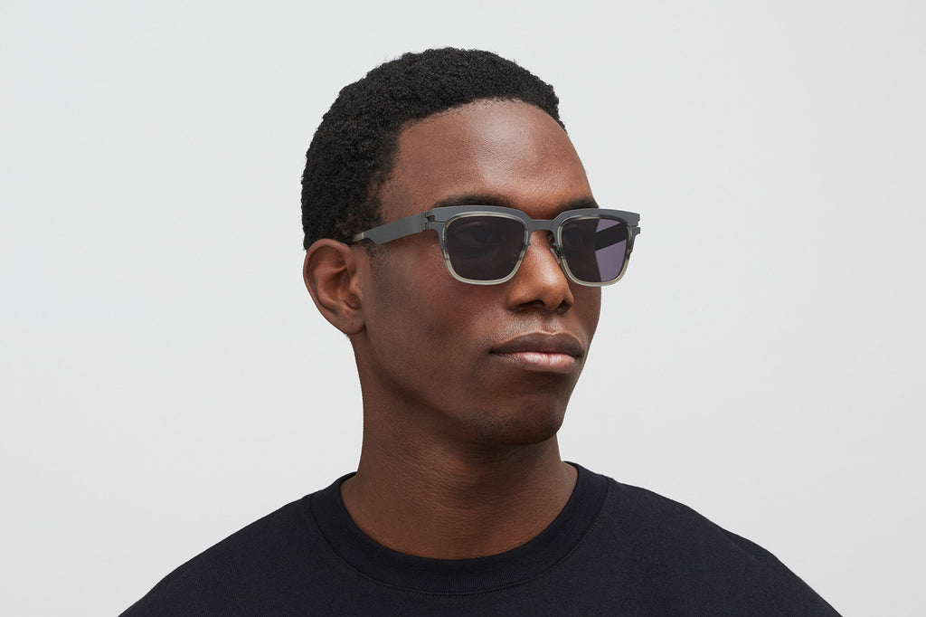 MYKITA® - Raymond Sunglasses Storm Grey/Striped Grey Gr with Cool Grey Solid Lenses